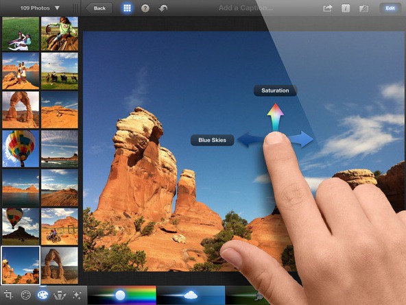 iPhoto for iOS - multi-touch edits