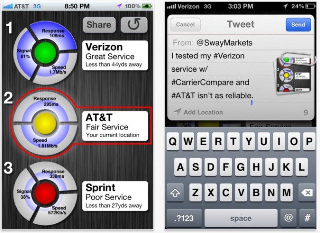 CarrierCompare crowd-sources finding the best iPhone carrier in any given area.