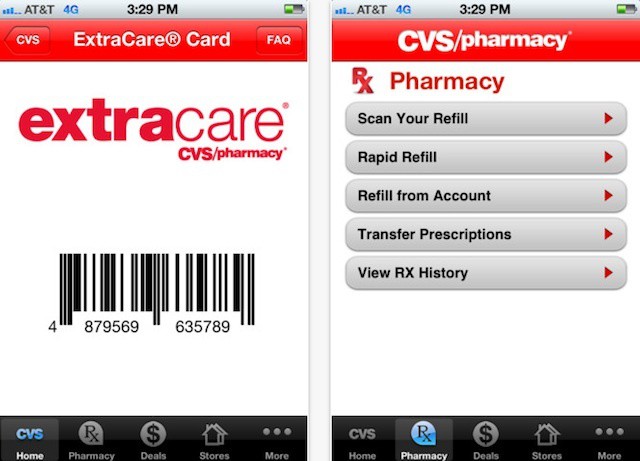 The CVS Pharmacy app now supports a virtual ExtraCare card