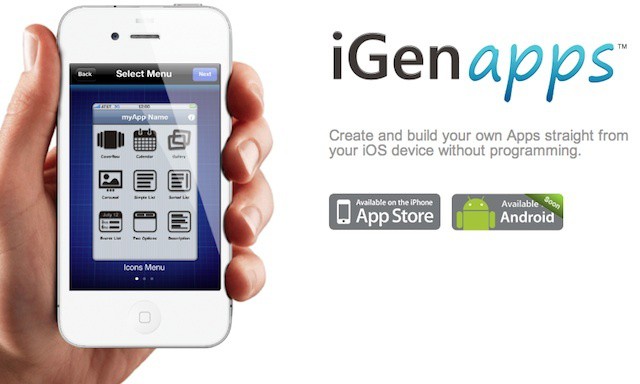 iGenApps lets you create mobile web apps right from your iOS device