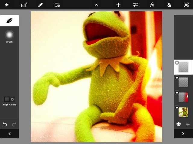 Using just a red bike light, many layers, a Google search and a picture of Kermit the Frog, you too can make a fake Instagram picture
