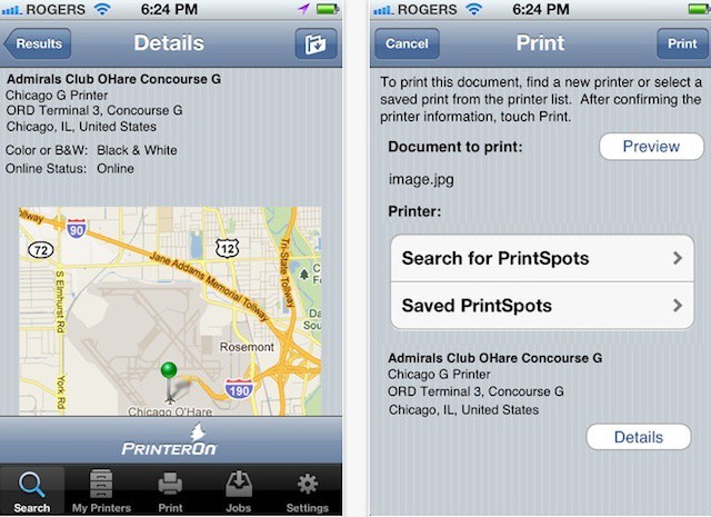 PrinterOn's iPhone app offers mobile printing to 10,000+ public printers