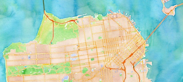 Stamen's gorgeous Watercolor tiles for OpenStreetMap (CC BY 3.0)