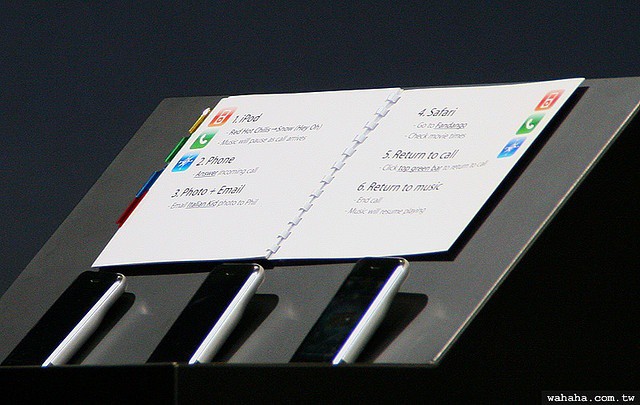 Steve Jobs's presentation notes for the original iPhone announcement.