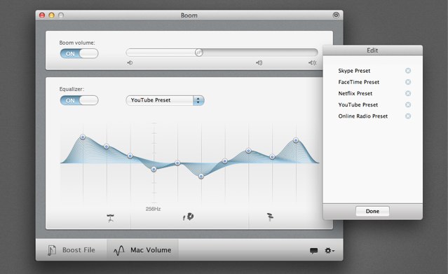 A sneak peek at Boom 1.4 for Mac OS X.