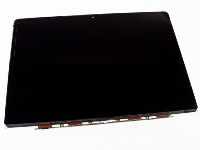 The new MacBook Pro's Retina display, without its pretty casing. Image courtesy of iFixit.