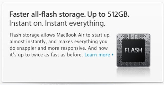 The new MacBook Air not only has up to 512GB of flash storage, it's also a whole lot faster than before.