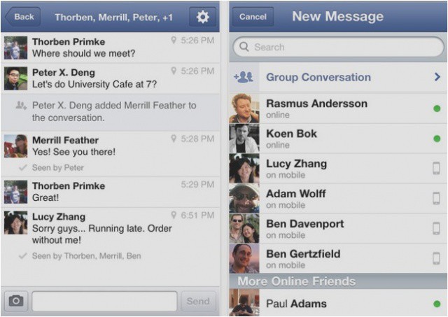 You can now see who's online when beginning a new message.