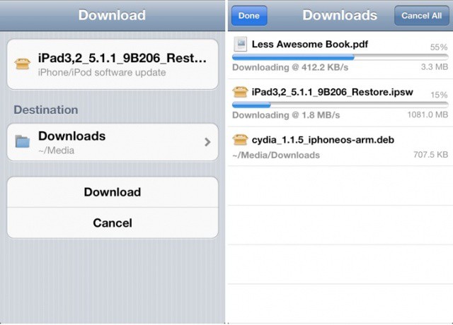 It took a while, but Safari Download Manager finally supports iOS 5.