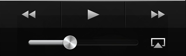 You can't tell in a still photo, but the reflections on the volume slider button in iOS 6 dynamically update as you move the device.