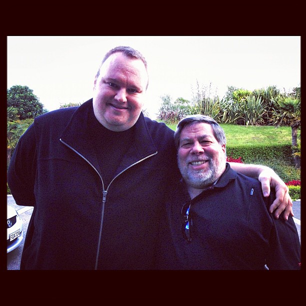 Wozniak and Dotcom pose for an image uploaded to Instagram.