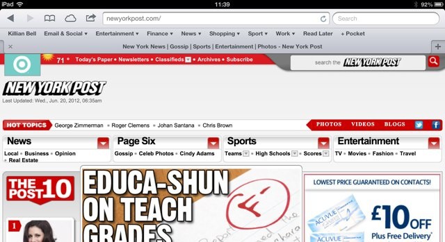 You can now access the New York Post website on iPad for free.