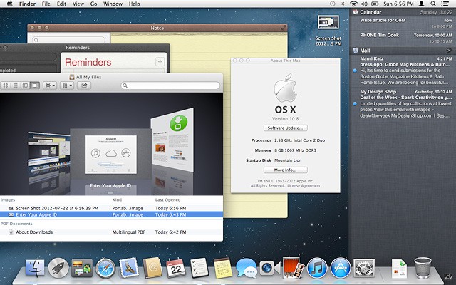 10 8 Mountain Lion Screen Shot