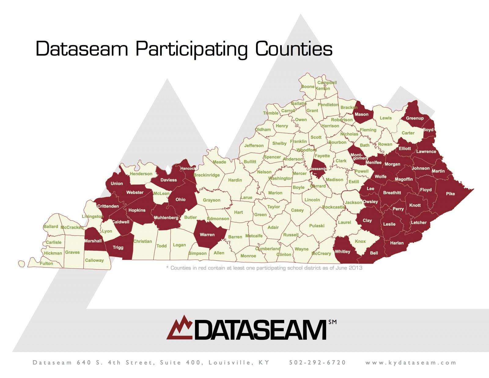 Dataseam Map Aug 2013 Dataseam Map Aug 2013