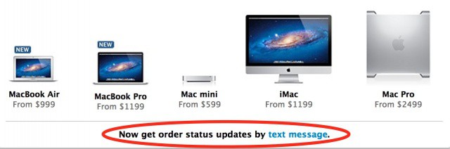 Apple will now text you to let you know when your online order ships.