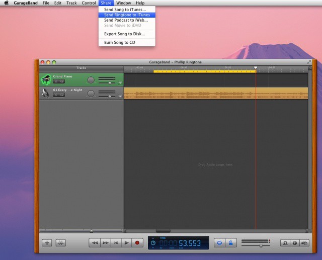 Custom Ringtone in GarageBand