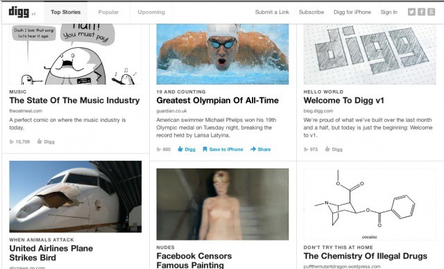 The new Digg site features more editorial content, and an updated iPhone app.