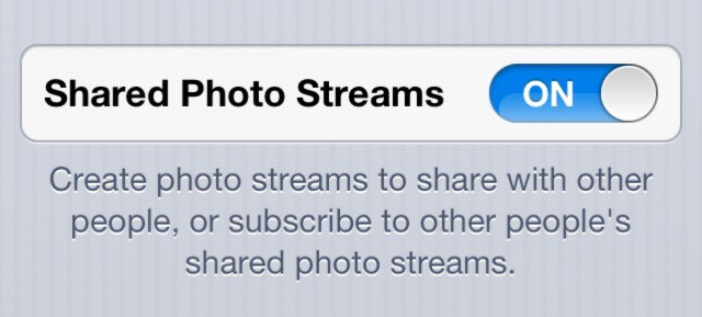 If you've got iOS 6 on your iPhone 3GS, you should now see this in your Photo Stream settings.