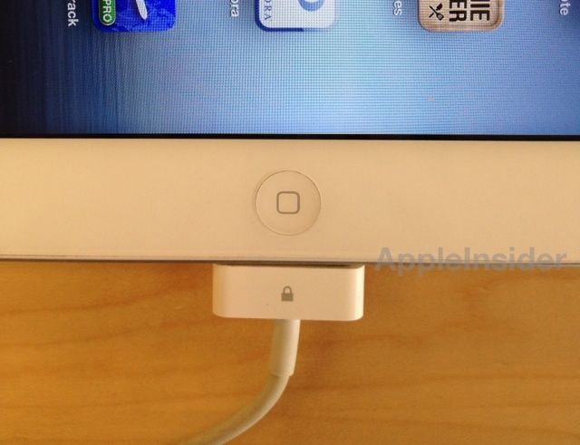 This dock connector will prevent iOS devices from being stolen from the Apple Store.