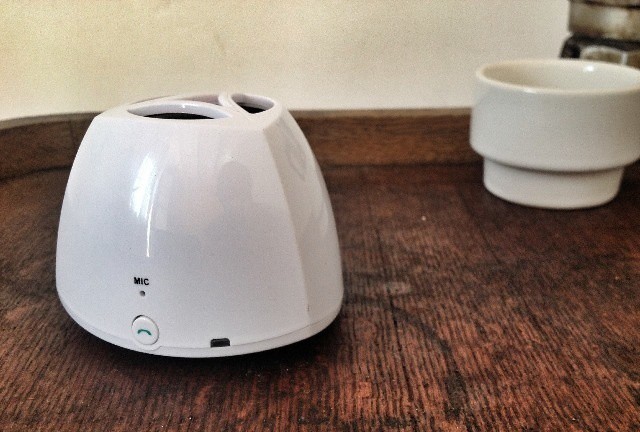 Barely bigger than a coffee cup.