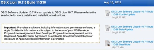 Another OS X Lion 10.7.5 release.