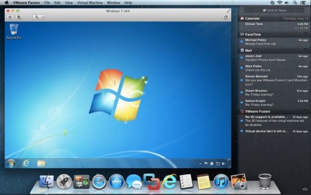 Fusion now supports features introduced in OS X Mountain Lion.