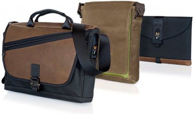 Our three prizes: Waterfield Design's Cargo Bag, the Muzetto Outback and a Sleevecase.