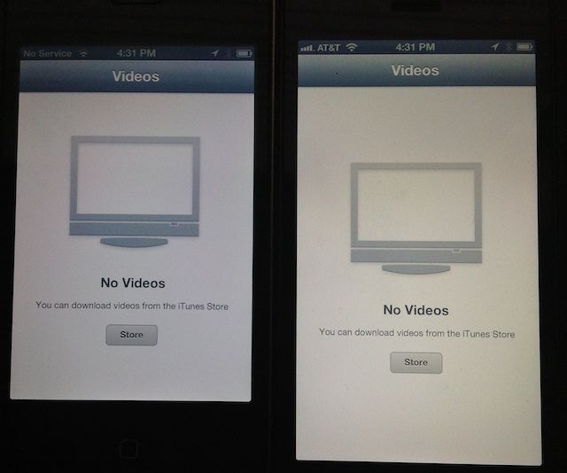 iPhone 4 on the left; iPhone 5 on the right.