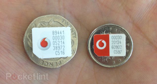 Vodafone micro-SIM vs. nano-SIM.