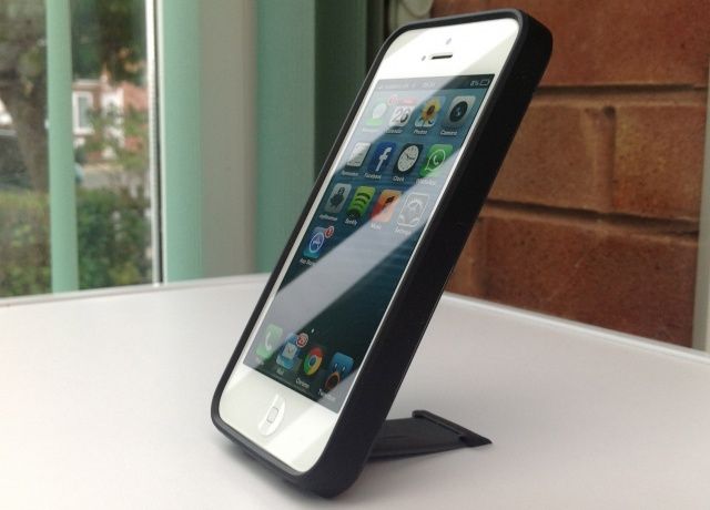 The SmartFlex View for iPhone 5 has a built-in stand.