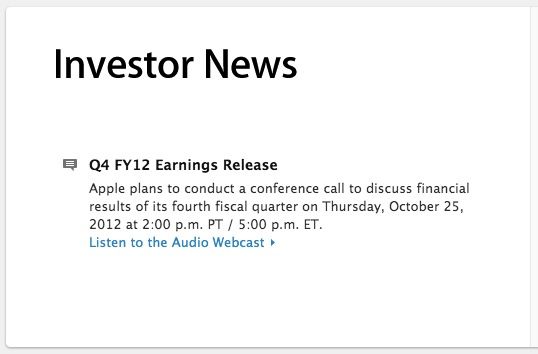 Apple Financials Webcast