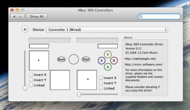 Xbox 360 Controllers Mac OS X
