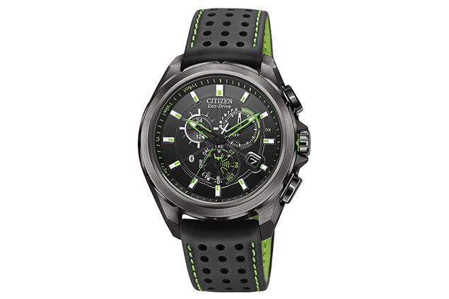 The Eco-Drive Proximity Watch vibrates when you receive calls and texts on your iPhone.