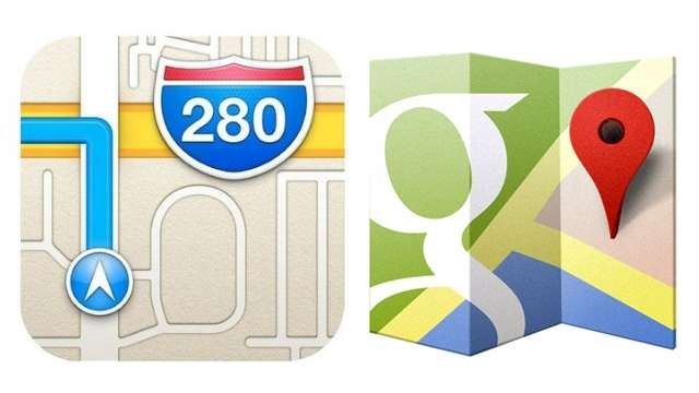 Google Maps Apple Maps icons