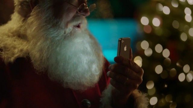 Santa loves his iPhone too.
