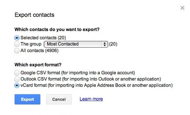It's simple to export Google contacts to iCloud.