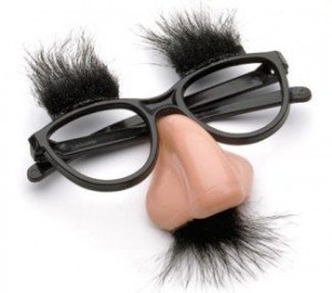 A standard pair of Groucho glasses.