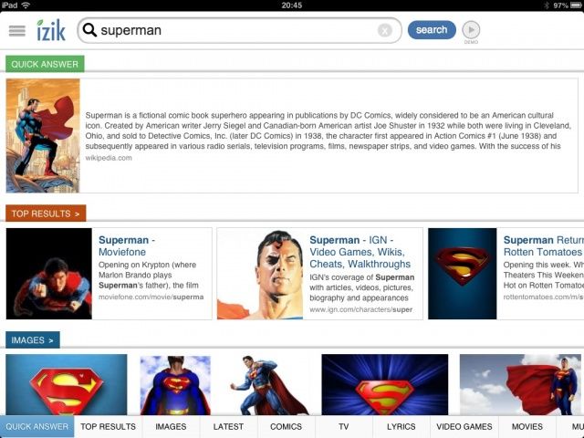 Izik2 Your results instantly categorized