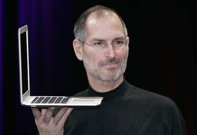 Steve Jobs showing off the original MacBook Air