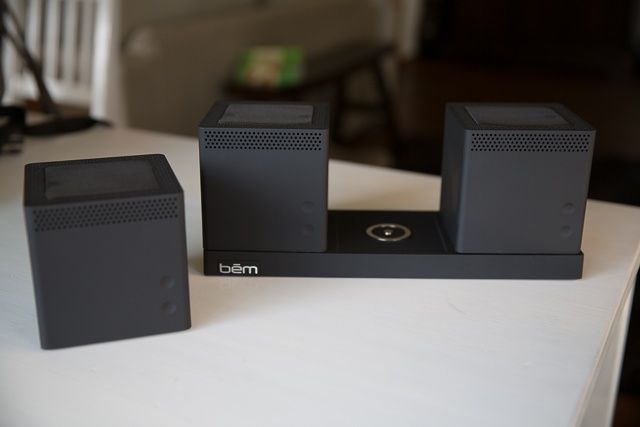Bem wireless speaker trio 3 Tossing a speaker back on the base makes recharging a breeze.