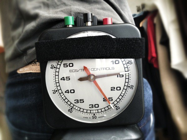 There's some irony that the object now stuck to my Spider Monkey -- forever -- is a clock.