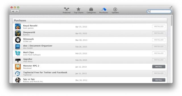 Purchased In Mac App Store