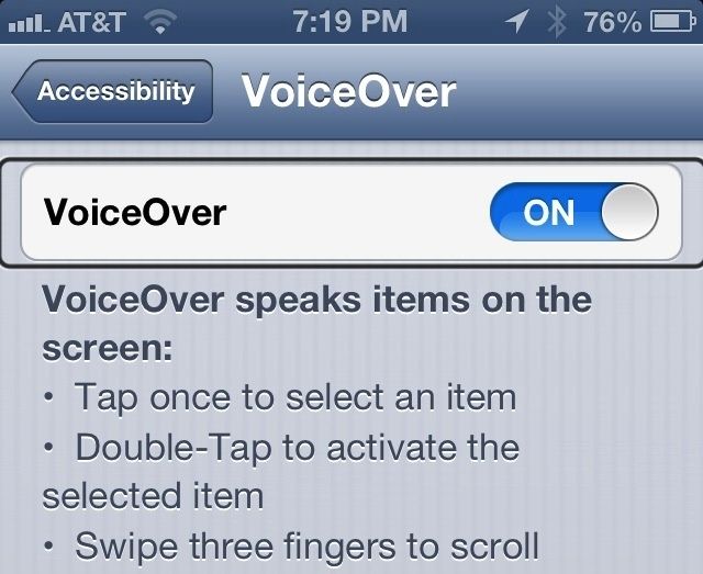 VoiceOver controls in iOS