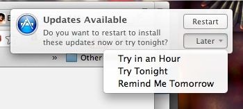 You can also schedule App Updates for later right from Notification Center.