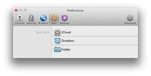 1P4 Mac Sync iCloud Dropbox