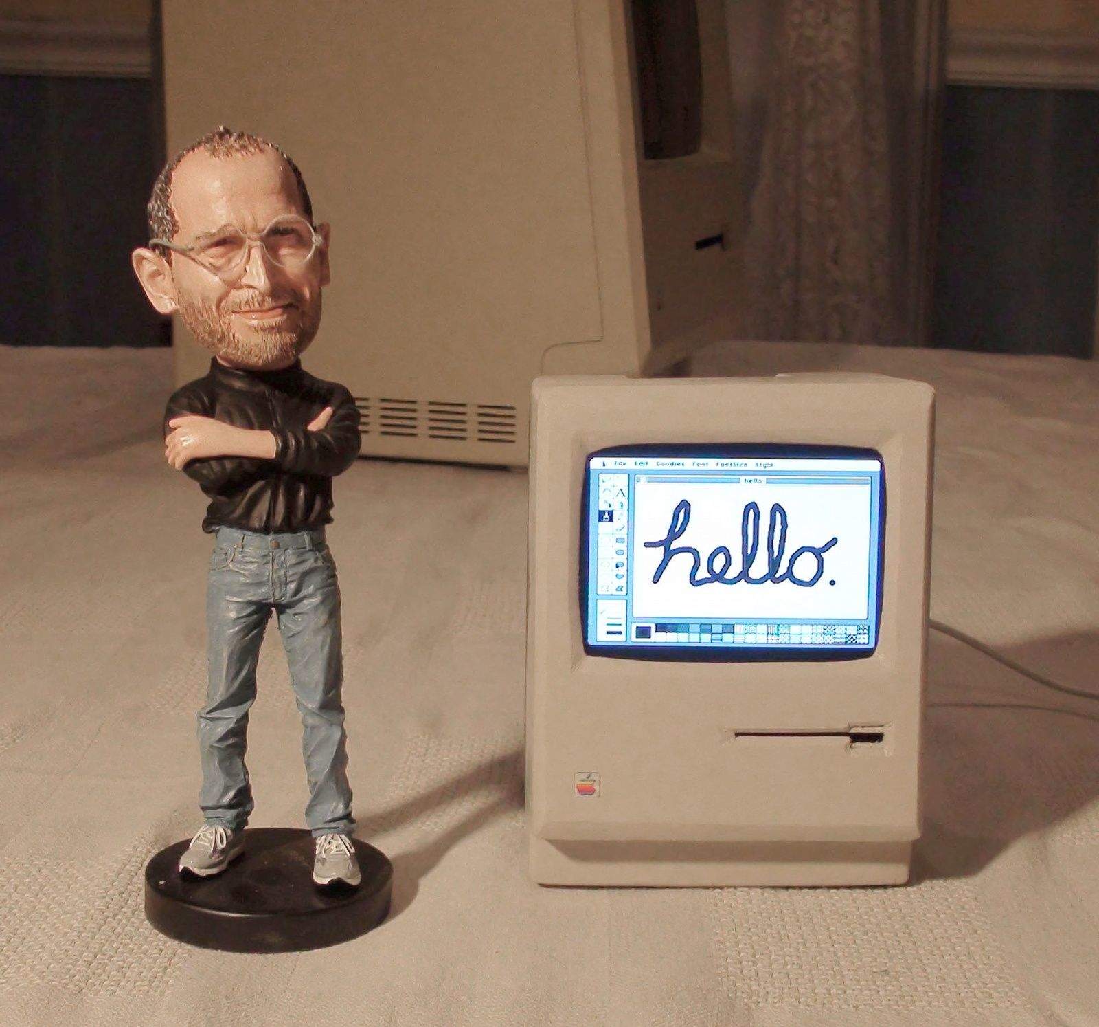 Mini Mac and Steve Jobs Doll