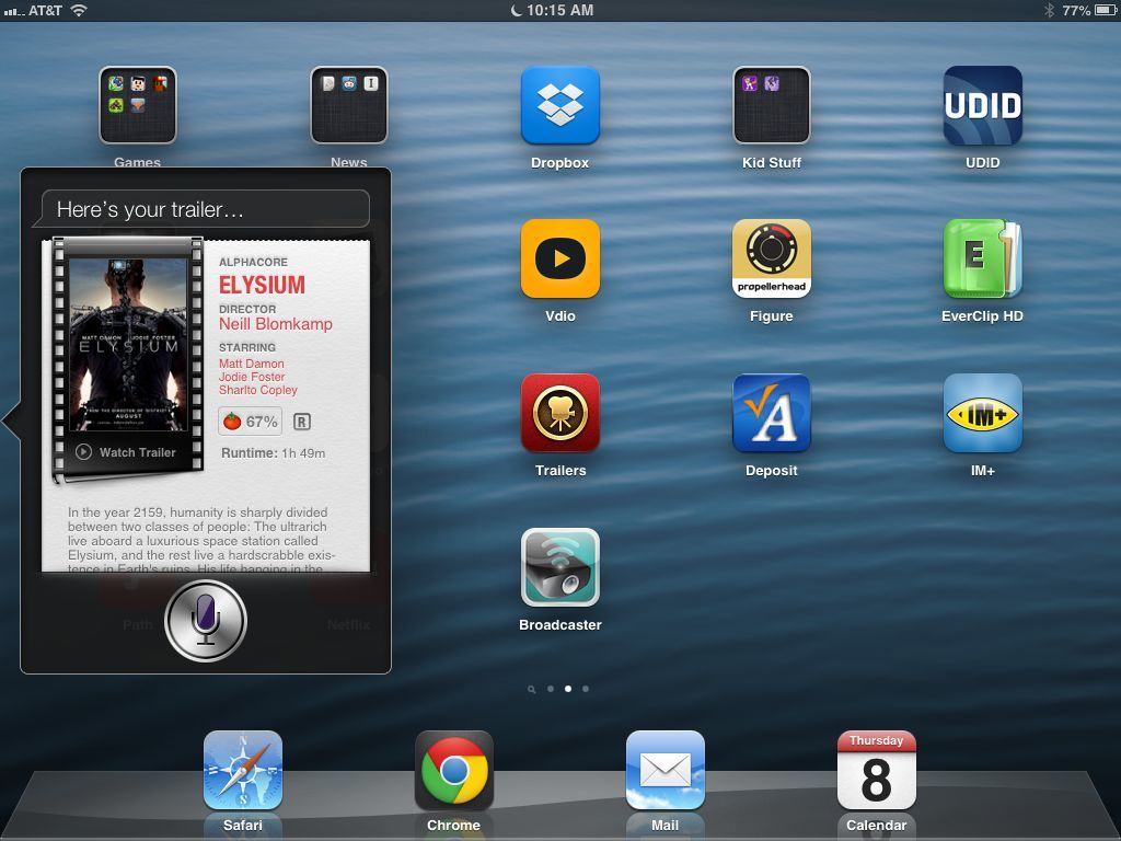 Siri Movie Trailers iPad