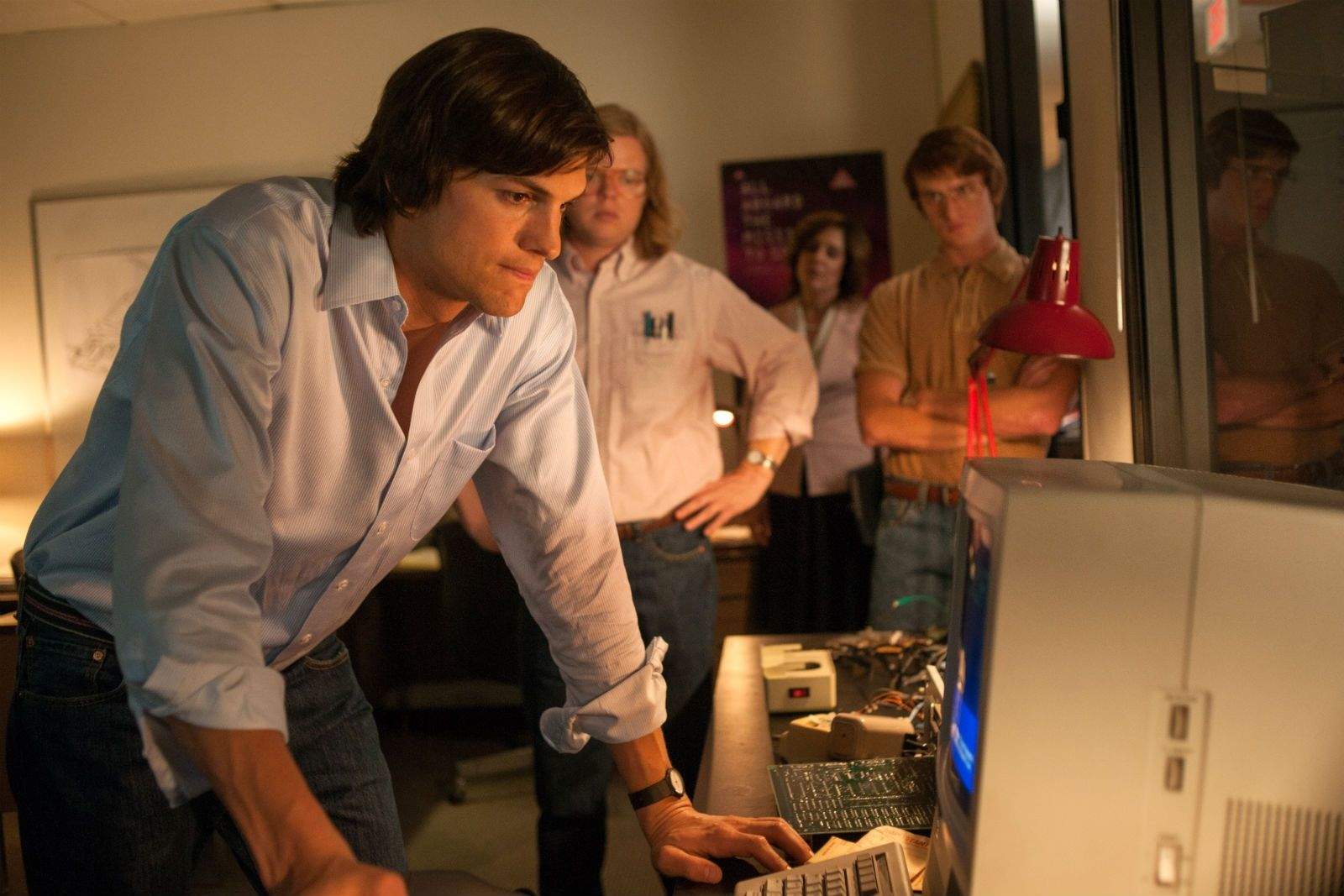 Ashton Kutcher (left) plays the late great Apple leader in new biopic Jobs.