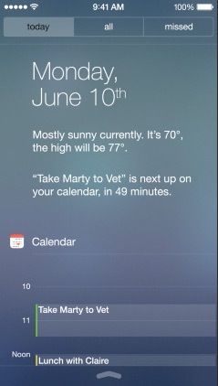 Notification Center on iPhone.