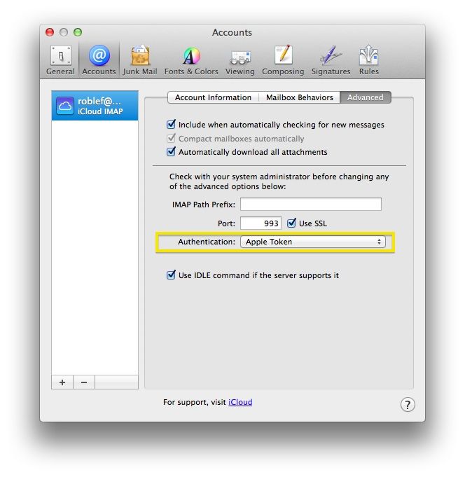 Apple Mail iCloud bug